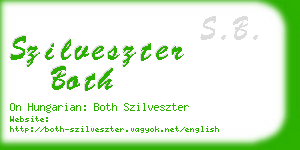 szilveszter both business card